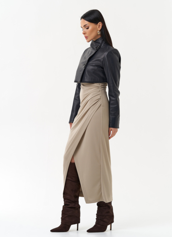 Плащ трансформер из натуральной кожи