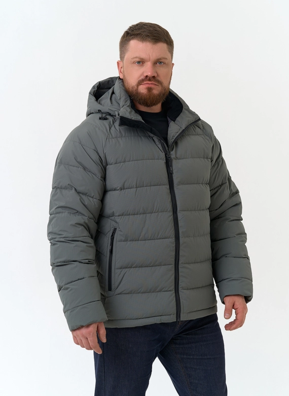Мужской пуховик с капюшоном  фото