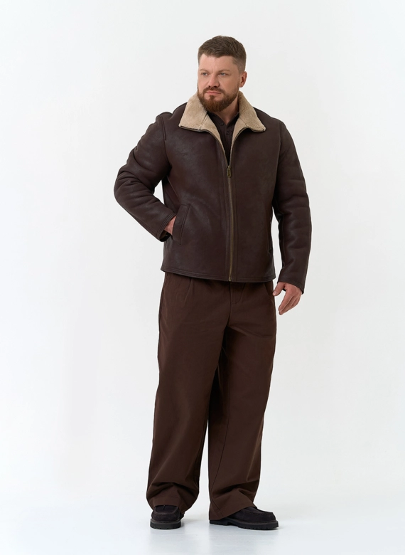 Мужская дубленка из эко замши фото