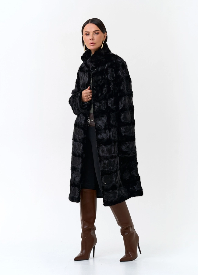 Шуба из меха норки с воротником стойка модель № 33819 универмаг малина фото