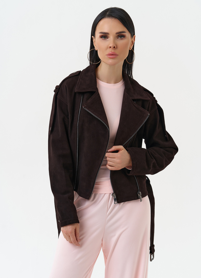 Женская куртка из натуральной замши модель № 30318 универмаг малина