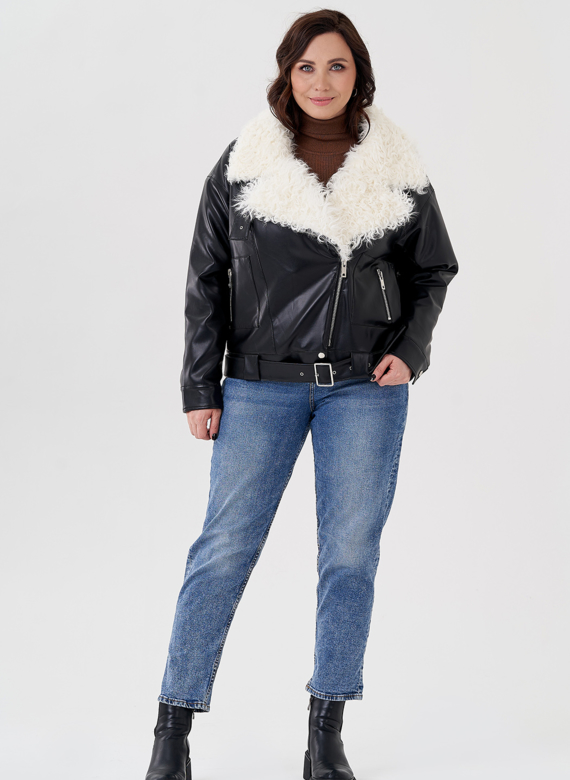 Куртка косуха с отделкой натуральный козлик