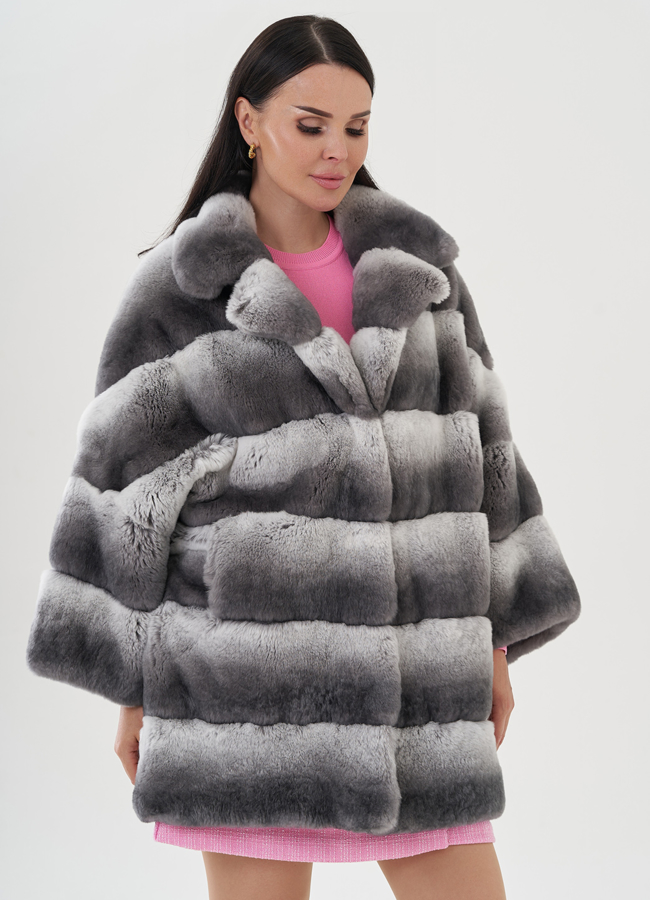 Шуба из кролика оверсайз модель № 25046 универмаг малина