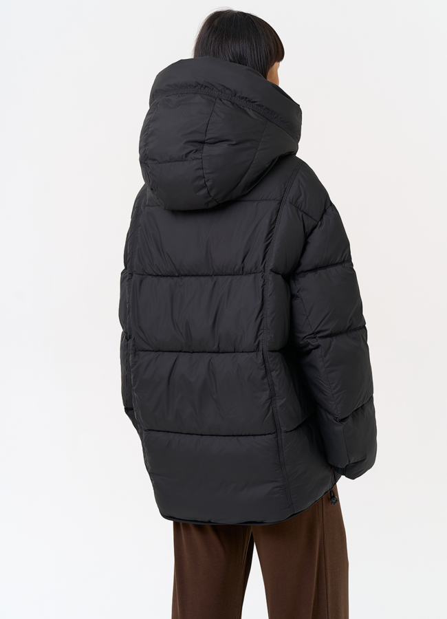 Двухсторонний женский пуховик с капюшоном модель № 31595 в кредит