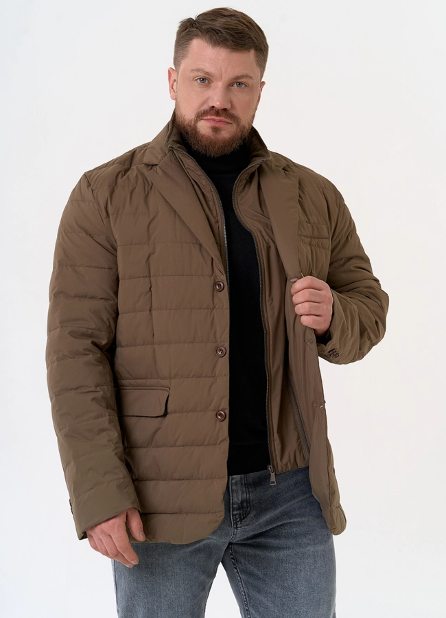 Мужской пуховик со съемной манишкой модель № 31461 универмаг малина фото