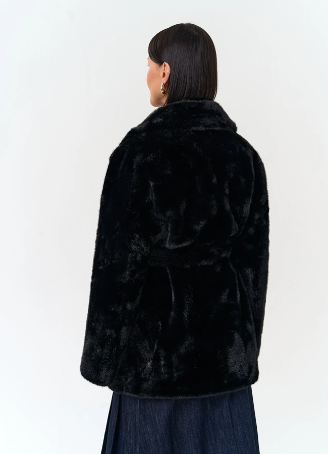 фото Женское пальто из эко меха модель № 33883