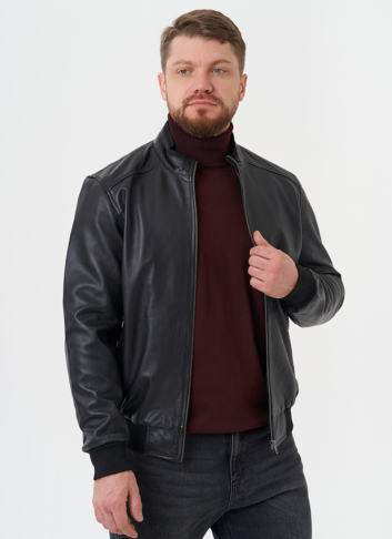 Мужская куртка "бомбер" из натуральной кожи
